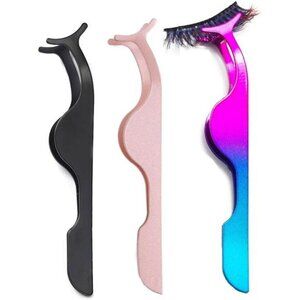 3PCS False Eyelash Applicator Tool Remover Clip Stainless Steel